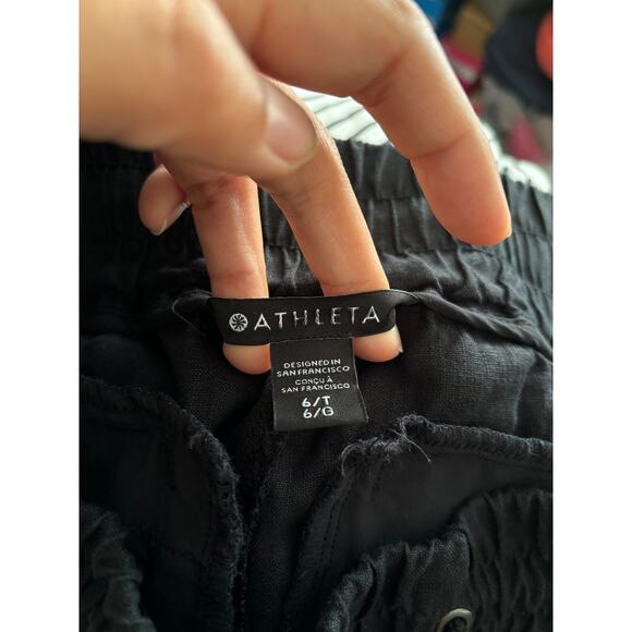 Athleta Cabo Linen Black Jogger Pants - Picture 3 of 4